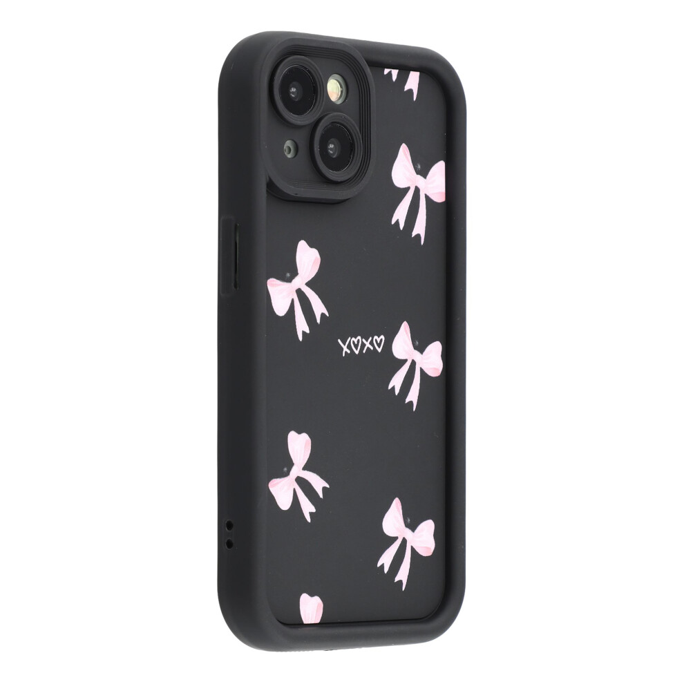 (Bow / ) For Iphone 14 Case Aesthetic Pattern Print Tpu Shockproof Phone Cover Black 6914296961317