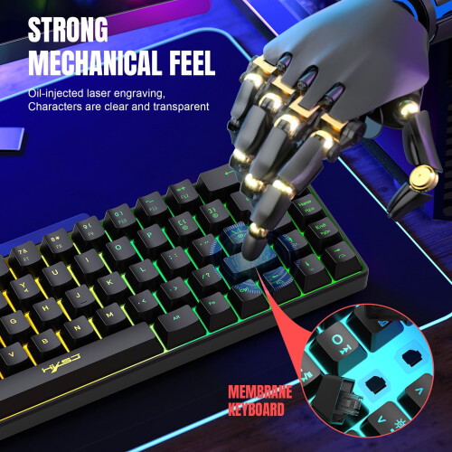 K68 Wired RGB Mini Gaming Keyboard 19-Key Mechanical Feel 2