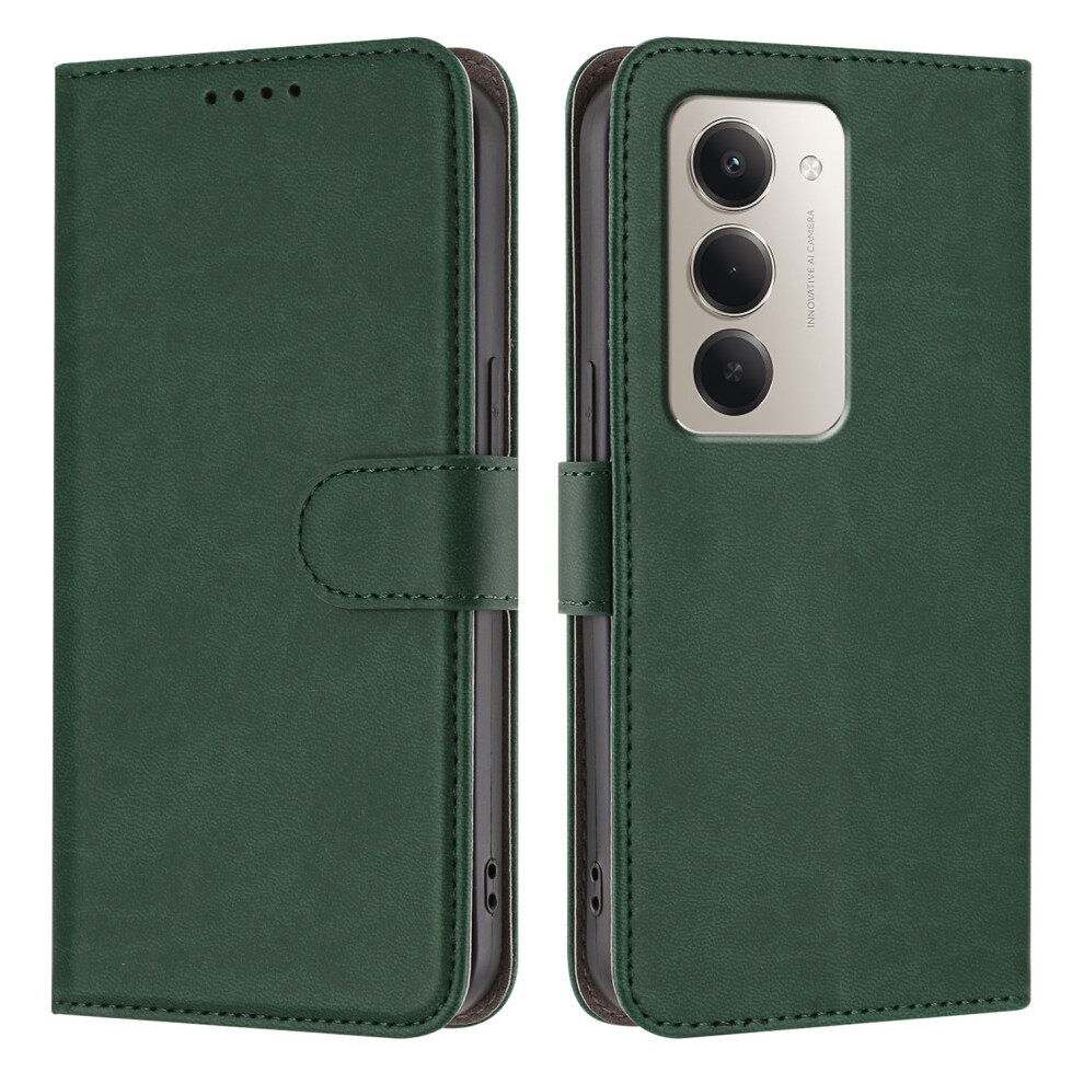 (Blackish ) For Xiaomi Redmi 15 4G (Eu) (171Mm) / Xiaomi Redmi 15 5G (Eu) (171Mm) Leather Case Solid Color Phone Cover With Wallet Green 6914299456322