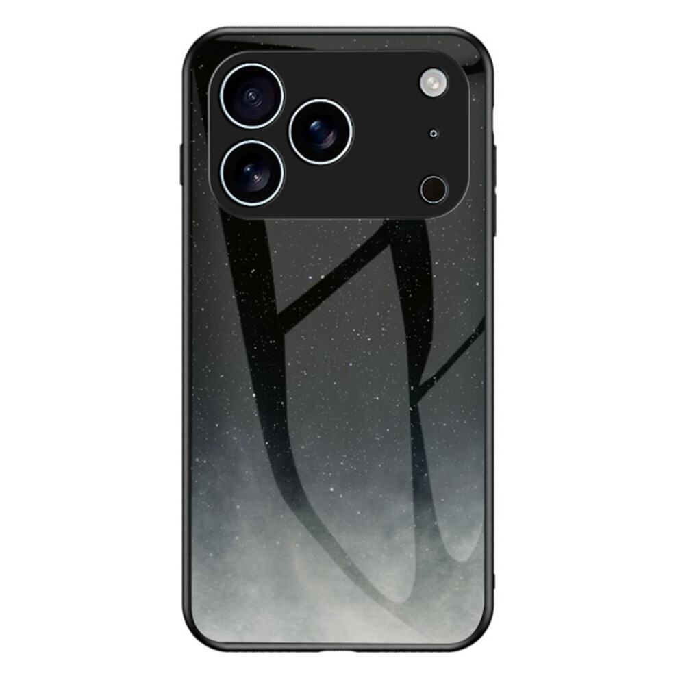 (Starry Crescent Moon) For Iphone 17 Pro Case Starry Sky Pattern Tempered Glass Phone Cover 6914293024503