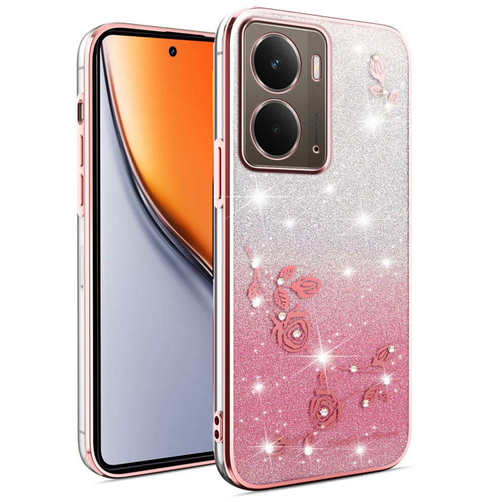 (Rose ) Kadem For Realme P3 5G Case Flower Tpu Flexible Gradient Phone Cover Gold 6914294742291