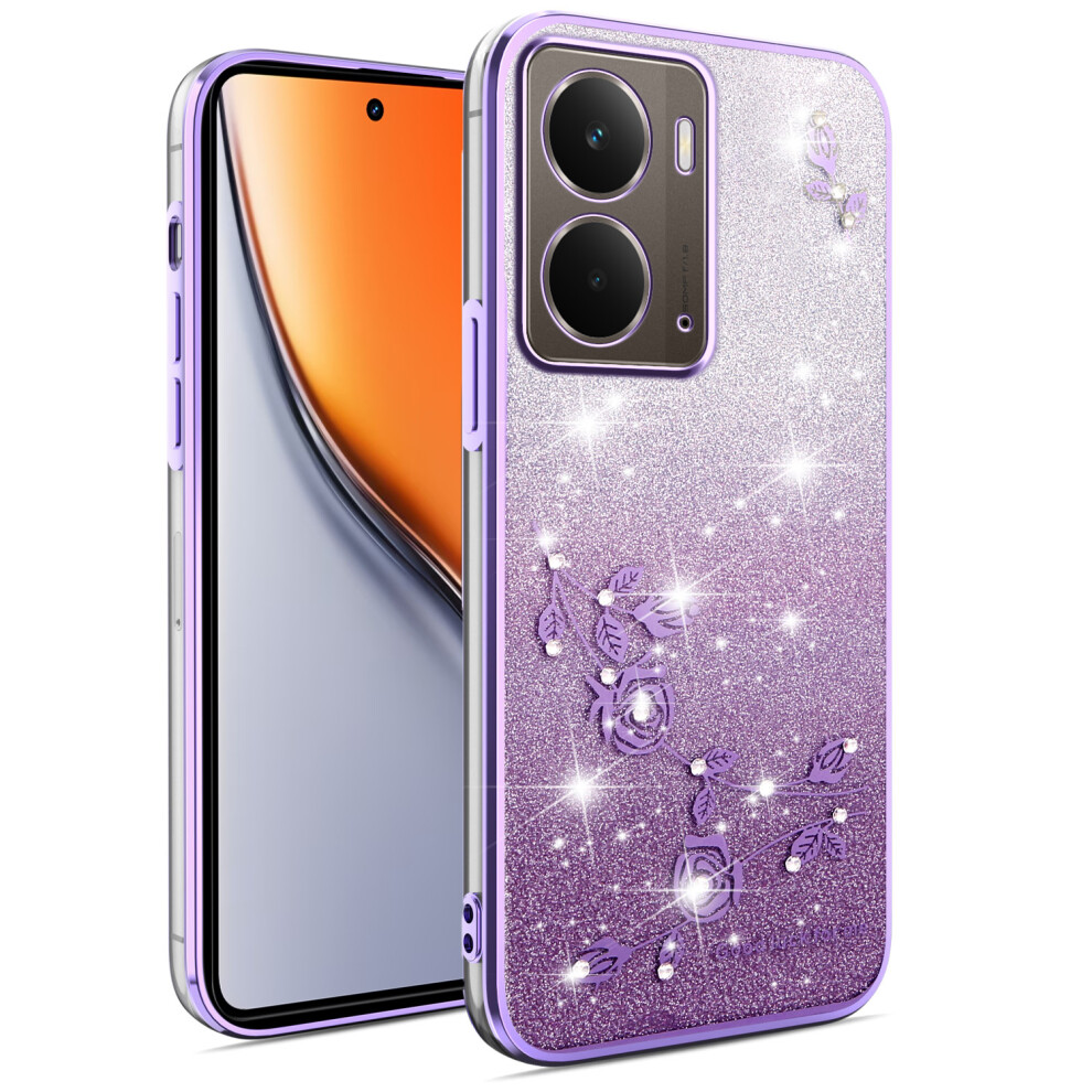 (Purple) Kadem For Realme P3 5G Case Flower Tpu Flexible Gradient Phone Cover Purple 6914295855518