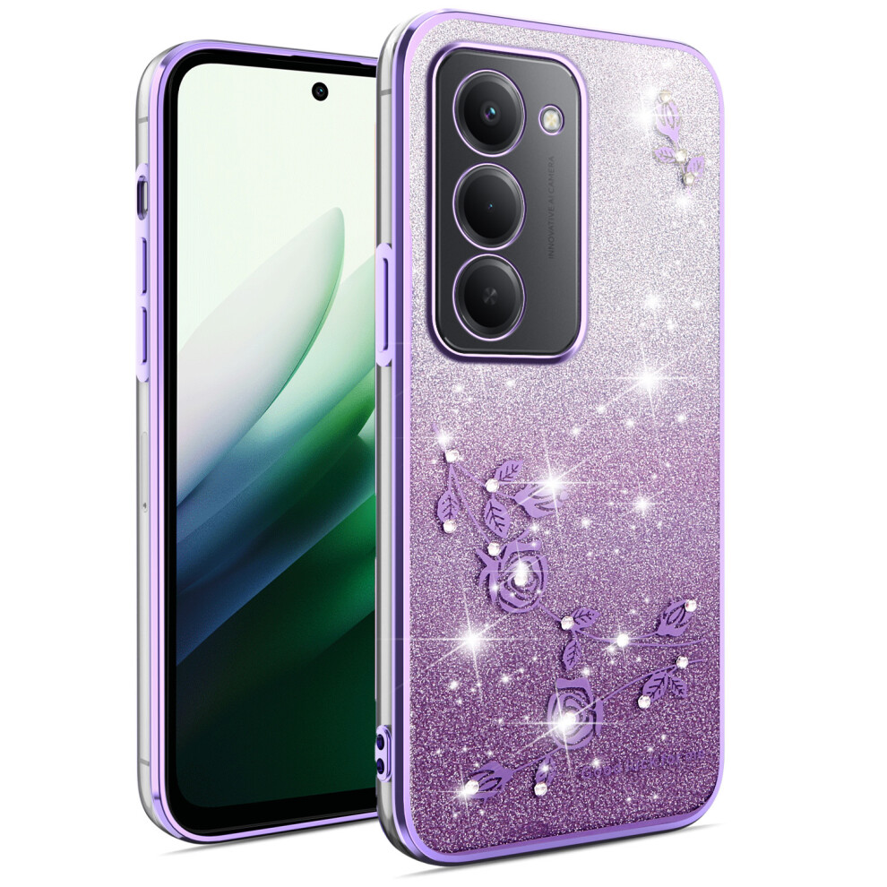 (Purple) Kadem For Xiaomi Redmi 15 4G (169Mm) Case Flower Tpu Flexible Gradient Phone Cover Purple 6914291897307