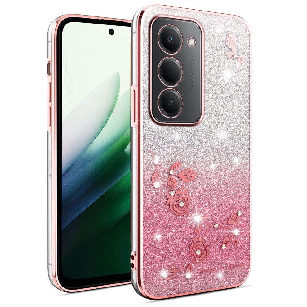 (Rose ) Kadem For Xiaomi Redmi 15 4G (Eu) (171Mm) Case Flower Tpu Flexible Gradient Phone Cover Gold 6914291069919