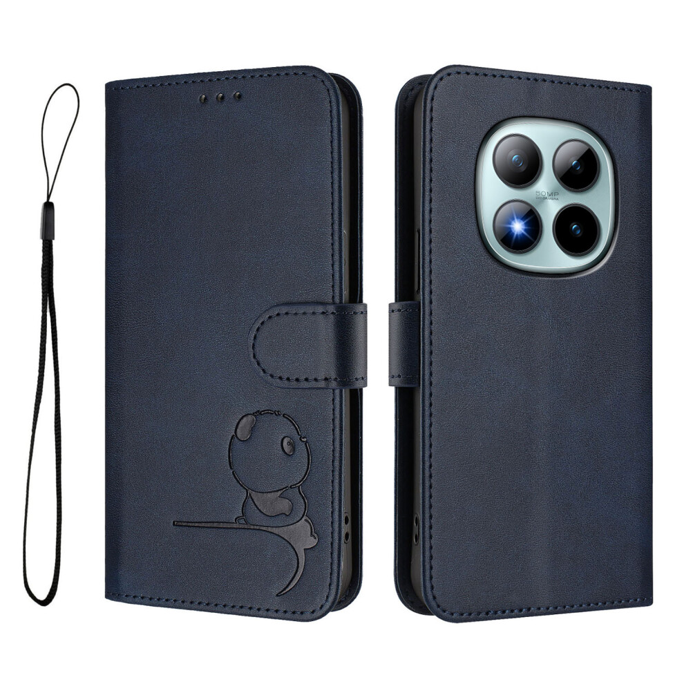 (Blue) For Xiaomi Poco M8 Pro 5G / Redmi Note 15 Pro+ 5G (Global) Case Panda Imprint Rfid Blocking Wallet Leather Phone Cover With Wrist Blue 6914294758391