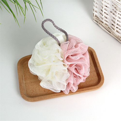 YOLOKE bath loofah sponge pink exfoliating mesh pouf 1