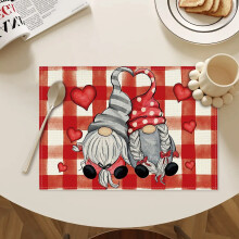 Valentine's Day Placemats Red Heart Design 12x18 Inch