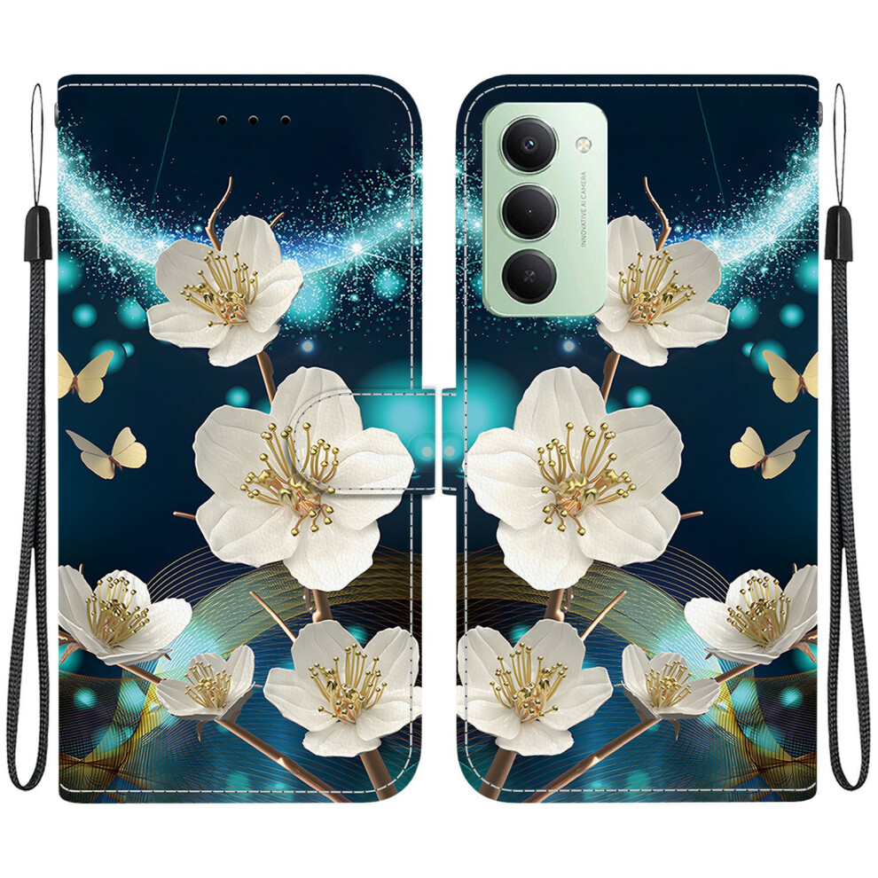 (Magnolia) For Xiaomi Redmi 15 5G (Global) (169Mm) Case Pattern Printing Leather Flip Wallet Phone Cover With Lanyard 6914295331258