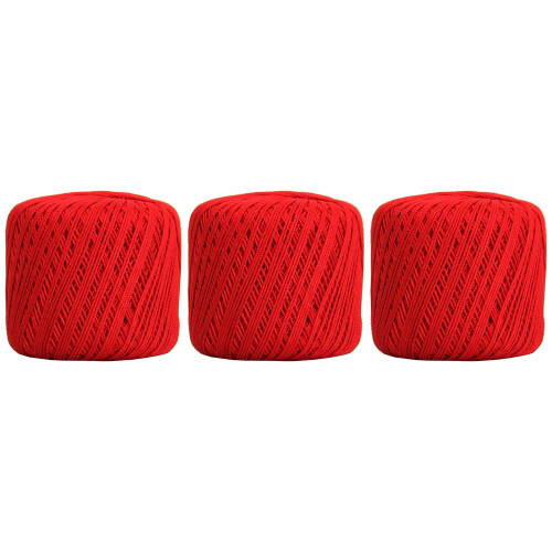 Cotton Crochet Thread Size 3 Red 50g Ball Pack