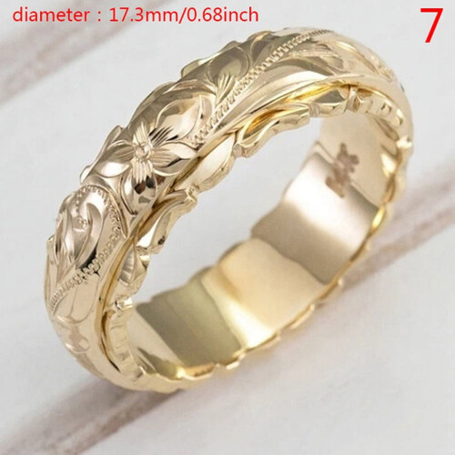 WEANT Women's 14k Gold Engraved Flower Ring