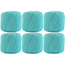 Crochet Thread Size 10 Aqua 100% Mercerized Cotton 6-Pack