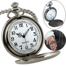 Walbest Vintage Quartz Pocket Watch with Arabic Numerals