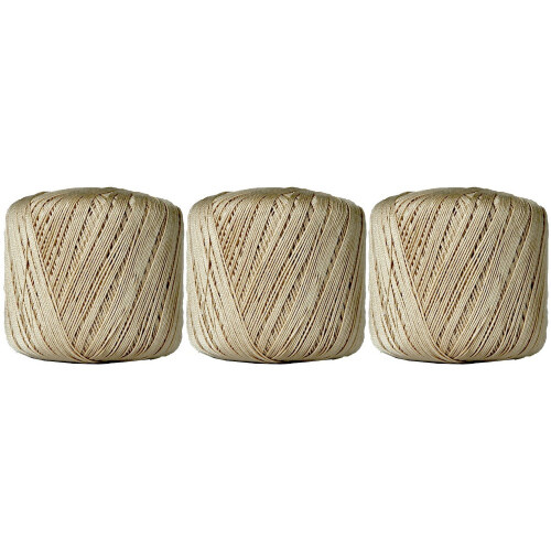 Threadart crochet thread size 10 tan 3-pack 50g
