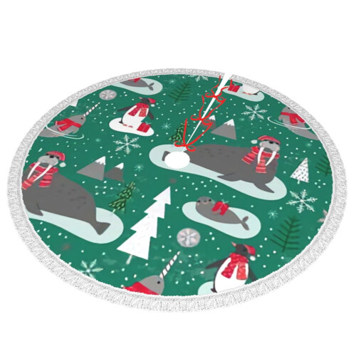 Christmas Tree Skirt 48 Inch Rustic Holiday Decor 1