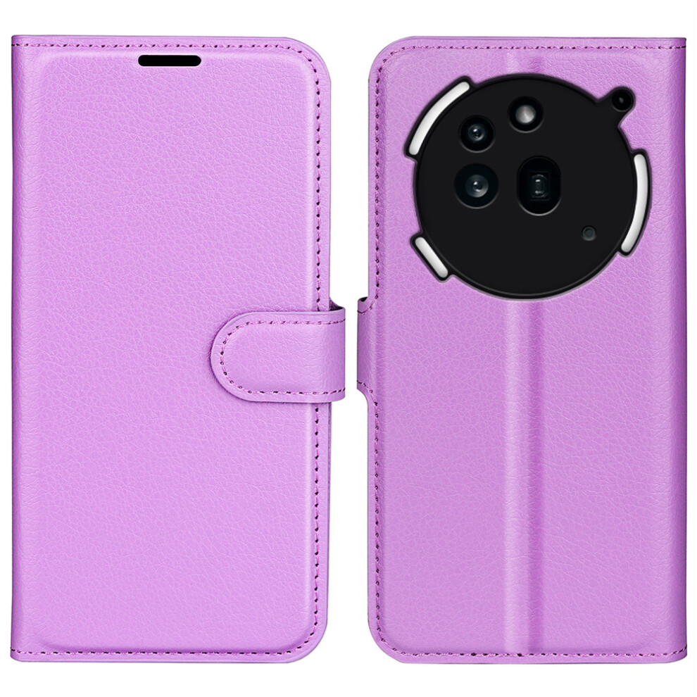 (Purple) Amorus For Nothing Phone (3A) Pro Wallet Case Litchi Texture Shockproof Leather Flip Stand Phone Cover Purple 6914296884142
