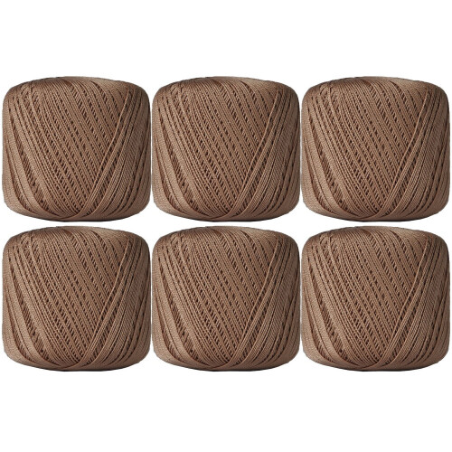 Crochet Thread Size 10 Light Brown 6-Pack 175 Yards Each
