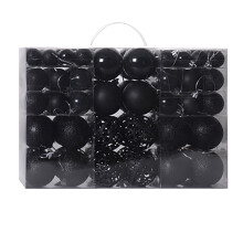 Christmas Ball Ornaments Shatterproof Black 100 pcs
