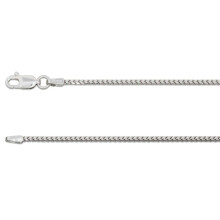 (20"/50cm, 1.5mm) 9ct White Gold Necklace Chain Franco 16in/18in/20in Hallmarked Italian Made