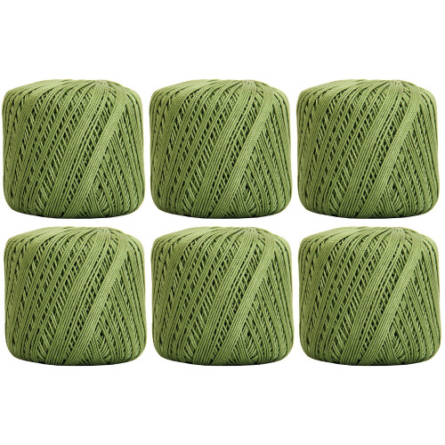 Threadart crochet thread size 3 avocado 6-pack 50g