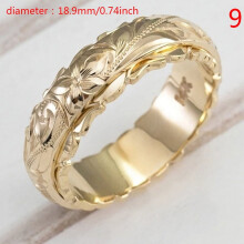 WEANT Women's 14k Gold Engraved Flower Ring