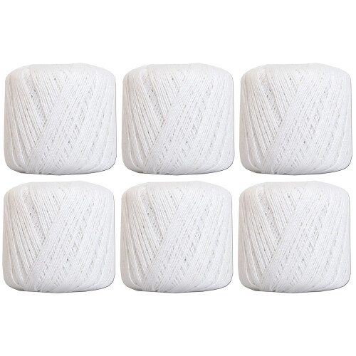 Threadart crochet thread size 3 white 6-pack 50g
