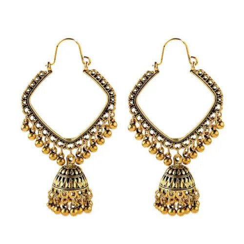 RSAMD Egypt Vintage Boho Ινδικά σκουλαρίκια Jhumka Jhumki Θιβετιανά κοσμήματα Δώρο για γυναίκες-Β