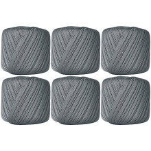 Mercerized Cotton Crochet Thread Size 10 Gray 6-Pack