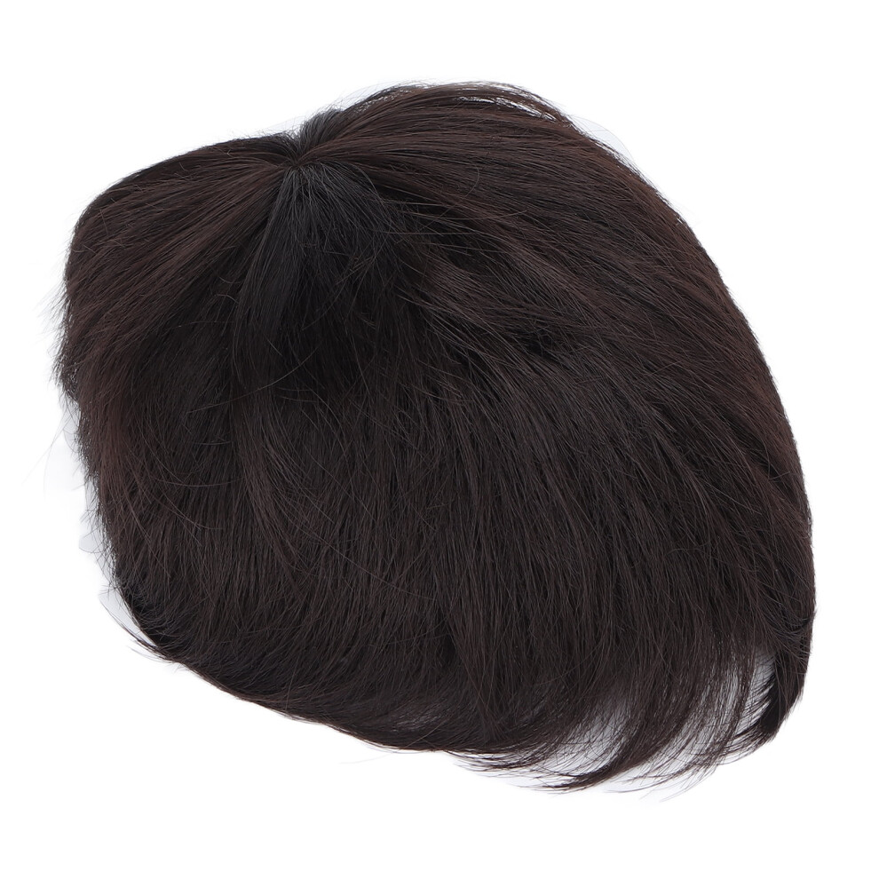 Pelucas cortas para hombres, cabello negro natural, 1 pieza