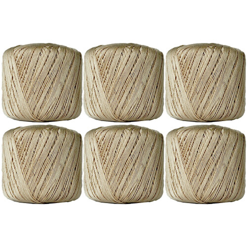 Crochet Thread Size 10 Tan 6-Pack 50g Balls