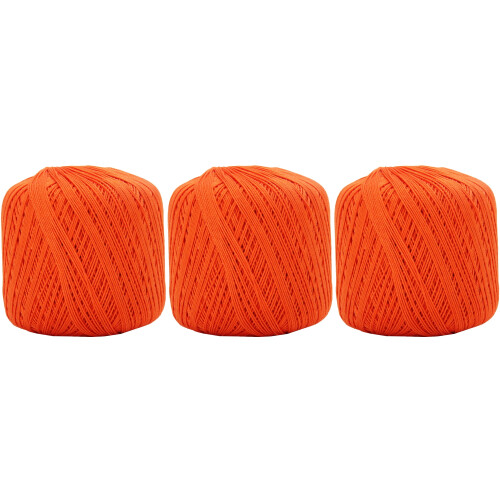 Threadart cotton crochet thread size 10 orange 3-pack