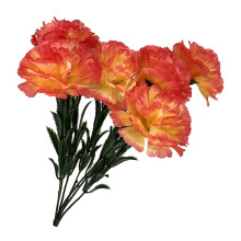 Silkebuket med nellike, elegante kunstige blomster, 7 stilke