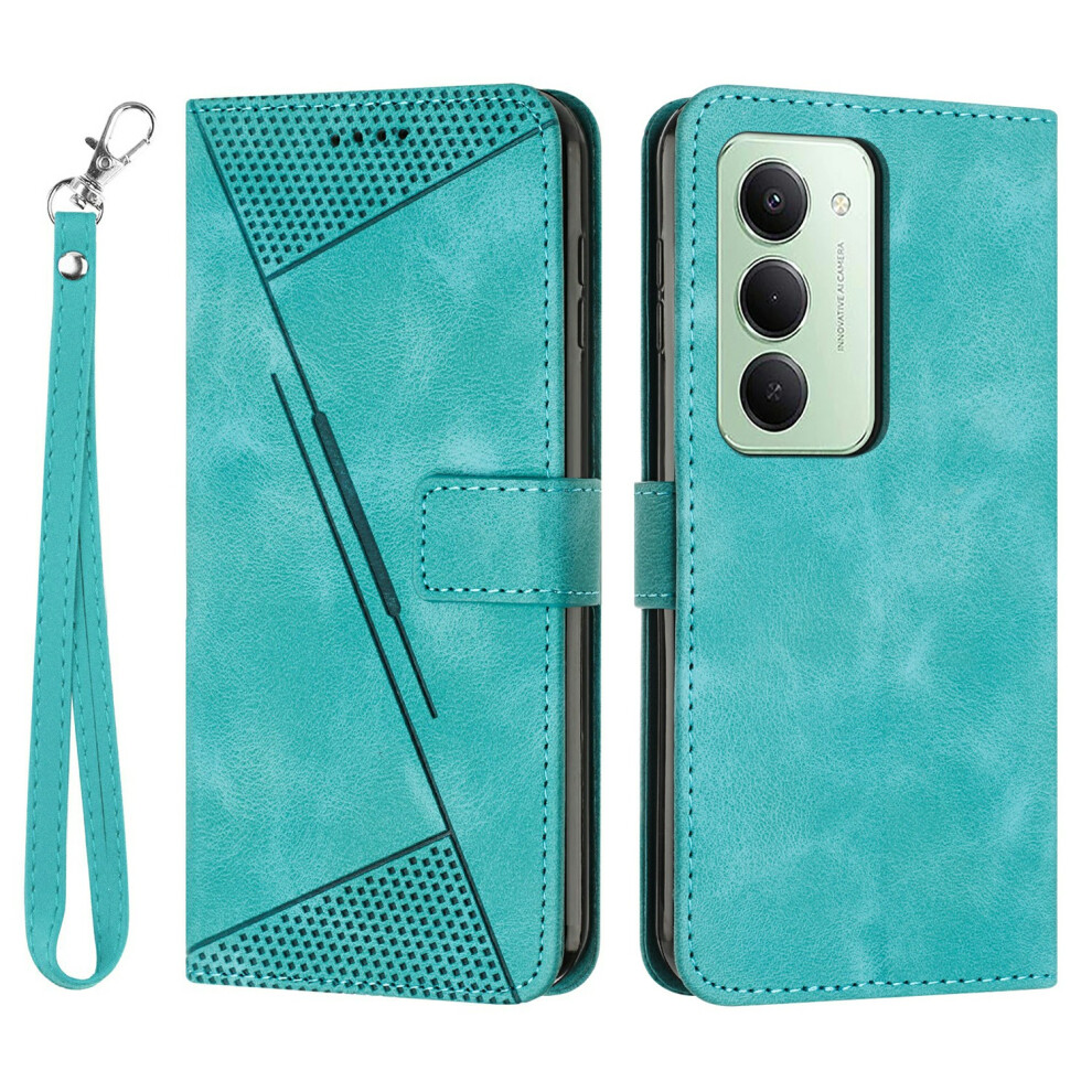 (Green) For Xiaomi Redmi 15 5G (Global) (169Mm) / 15 4G (169Mm) Leather Case Imprinted Triangle Phone Cover With Hand Strap Green 6914293301215