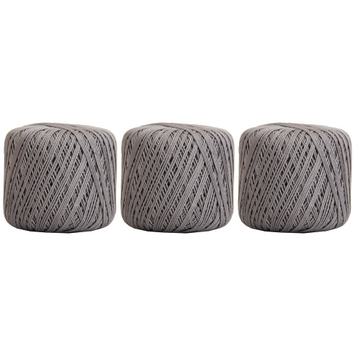 Threadart Mercerized Cotton Crochet Thread Size 3 Gray