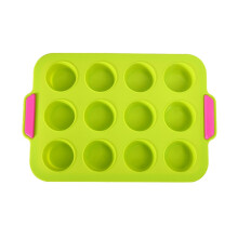 Moules à muffins en silicone, antiadhésifs, avec poignée, pour la confection de mini-gâteaux, desserts et sandwichs.