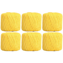 Threadart Mercerized Cotton Thread Size 3 Yellow 6-Pack