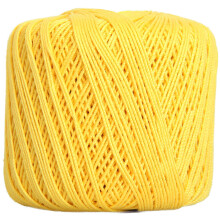 Crochet Thread Pure Cotton Size 3 Yellow 50g