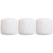 Threadart cotton crochet thread size 3 white 3-pack