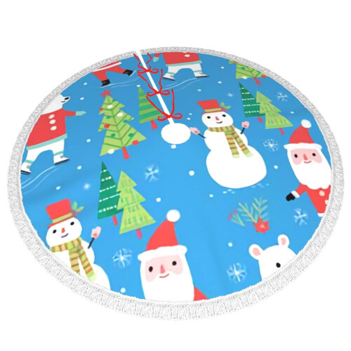 Christmas Tree Skirt 48 Inch Rustic Holiday Decor 2