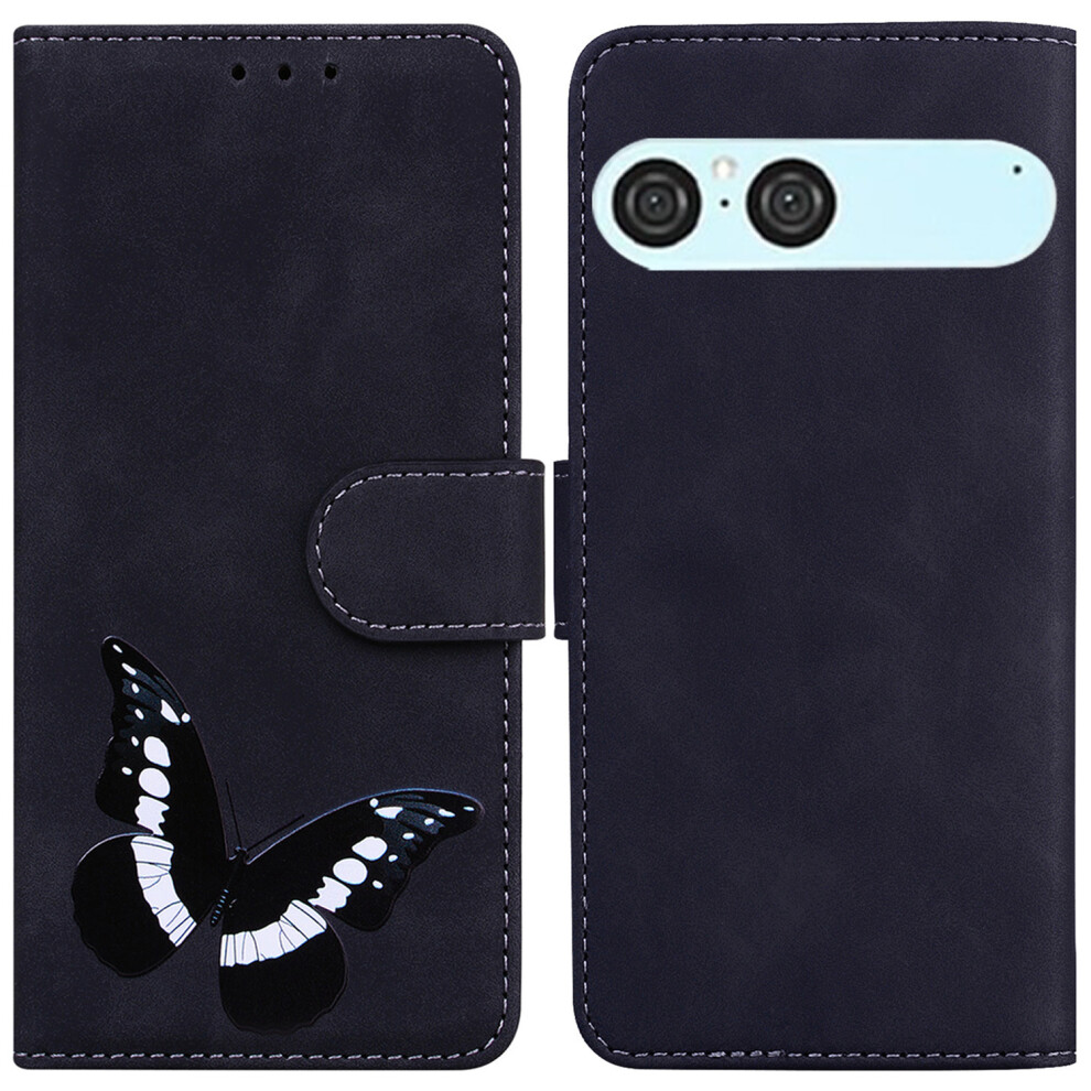(Black) For Sony Xperia 10 Vii Stand Case Pu Leather Phone Cover Butterfly Printed Black 6914294747081