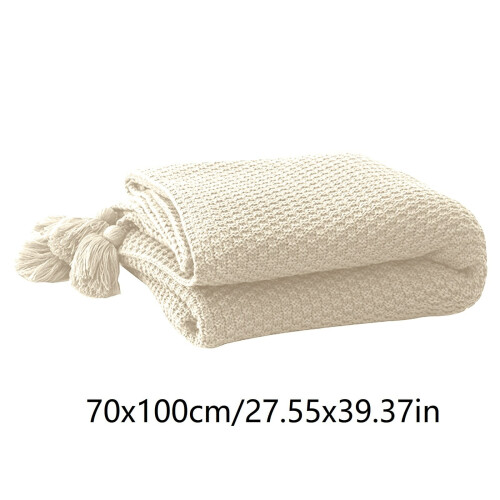 Knitted wool blanket for office naps 27.5x39.4 in 2