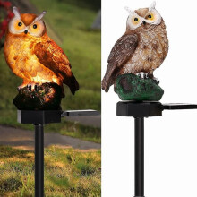 Solar Garden Lights Resin Owl 6 Pack