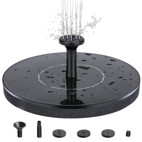 Solar Water Fountain Black 16 cm