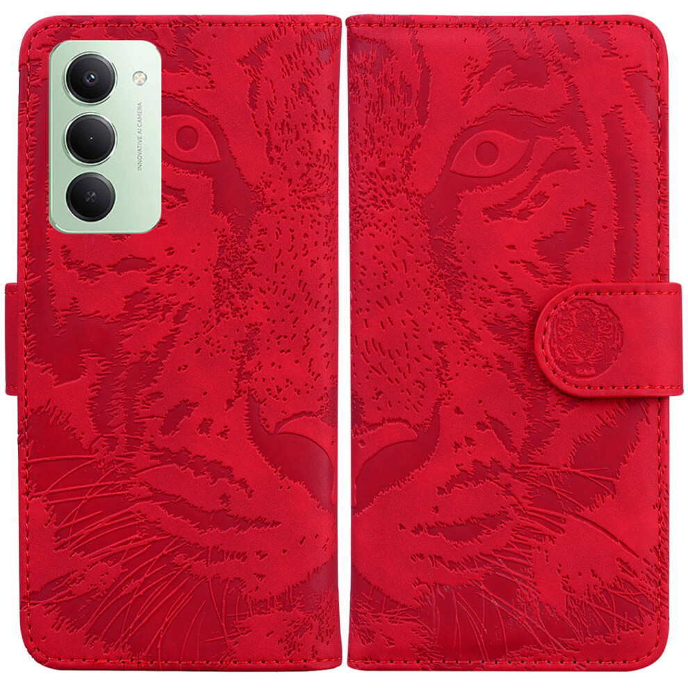 (Red) For Xiaomi Mi 15 4G (Eu) (171Mm) Case Tiger Imprint Leather Wallet Phone Cover Red 6914299206484