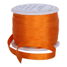 Panglică de mătase 100% pură de la Threadart - 4mm Portocaliu - Nr. 705 - 3 mărimi - 50 culori disponibile