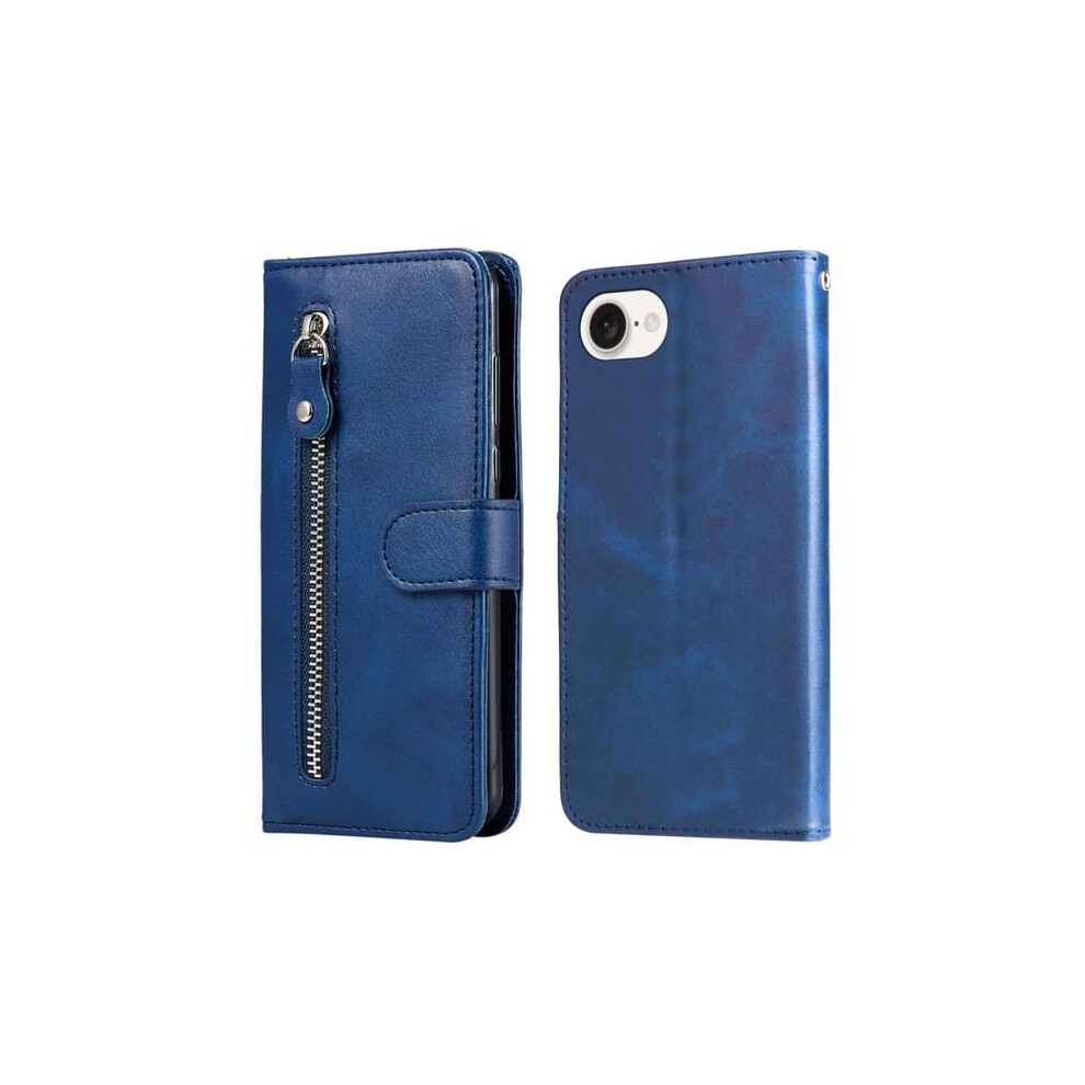 Skalo Iphone 16E Classic Zipper Wallet Case Blue 962125237467