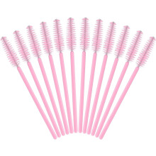 50 stuks mascaraborsteltjes, wegwerpborsteltjes voor wimpers en wenkbrauwen, geschikt voor make-up en wimperextensions (roze)