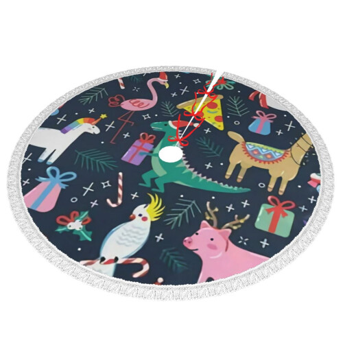 Christmas Tree Skirt 48 Inch Rustic Holiday Decor 1