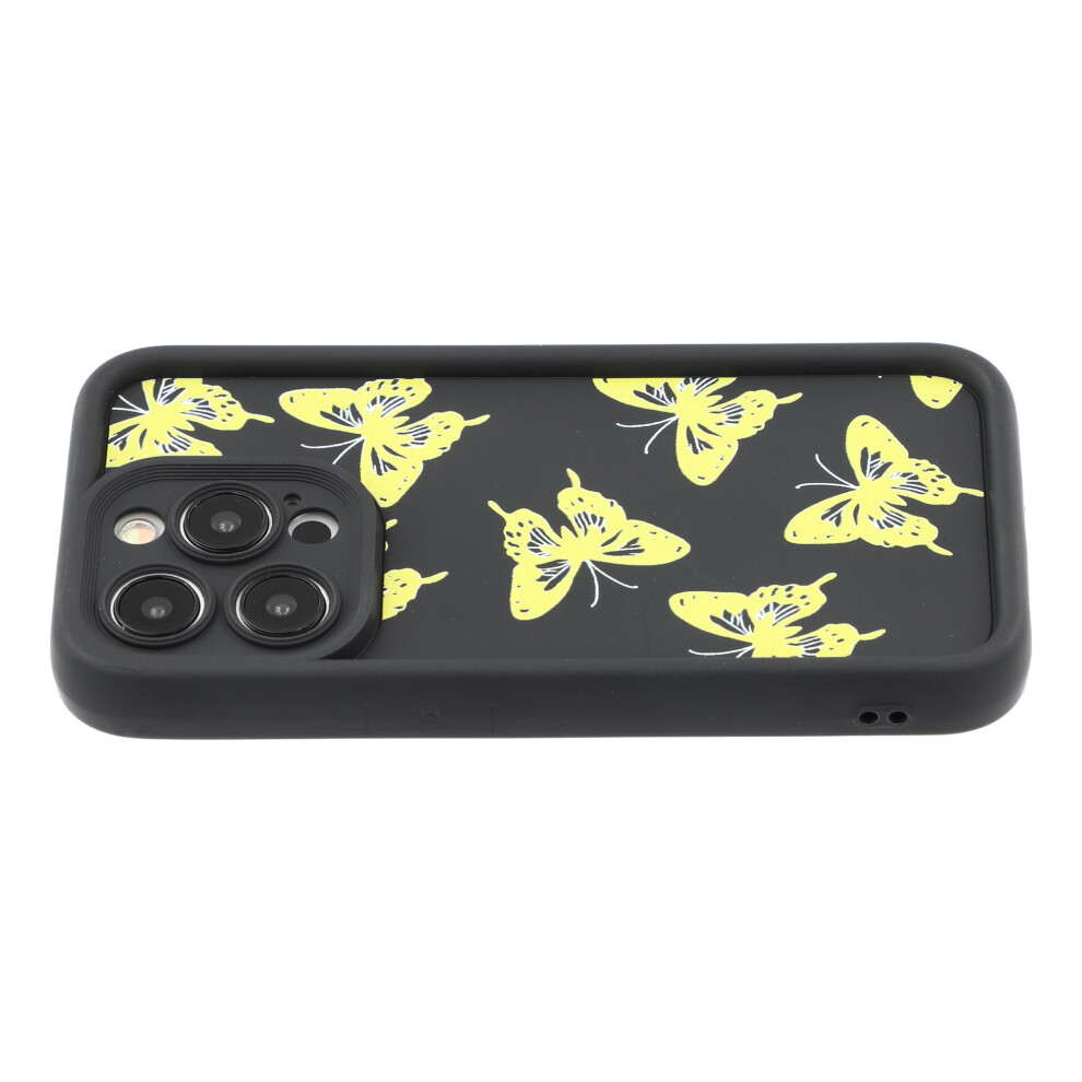 (Yellow) For Iphone 14 Pro Case Butterfly Print Tpu Shockproof Phone Back Cover Yellow 6914298692127