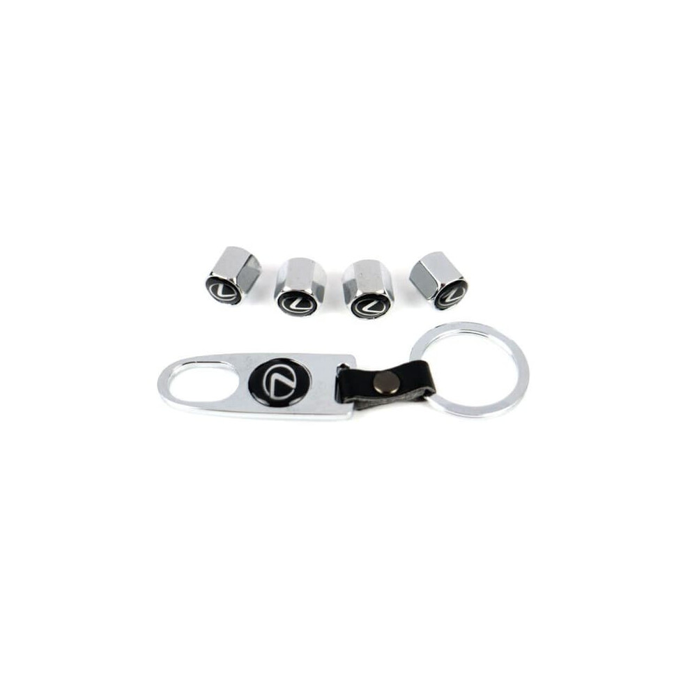 Lexus Logo Valve Caps With Key Ring Silver 962125248234