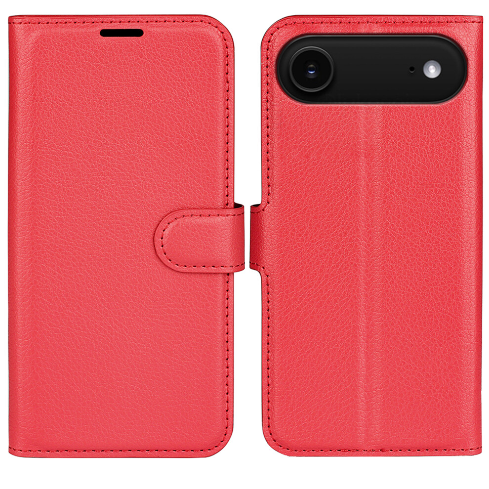 (Red) Amorus For Iphone Air Wallet Case Litchi Texture Shockproof Leather Flip Stand Phone Cover Red 6914298759646